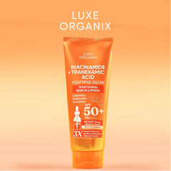Luxe Organix Niacinamide + Tranexamic Acid Youthful Glow Whitening Serum Lotion SPF 50+ PA++++ – 200ml