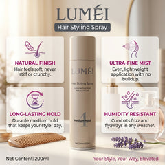 Lumei Hair Styling Spray Long Lasting Hold – Medium Hold 4, Natural Finish – 200ml