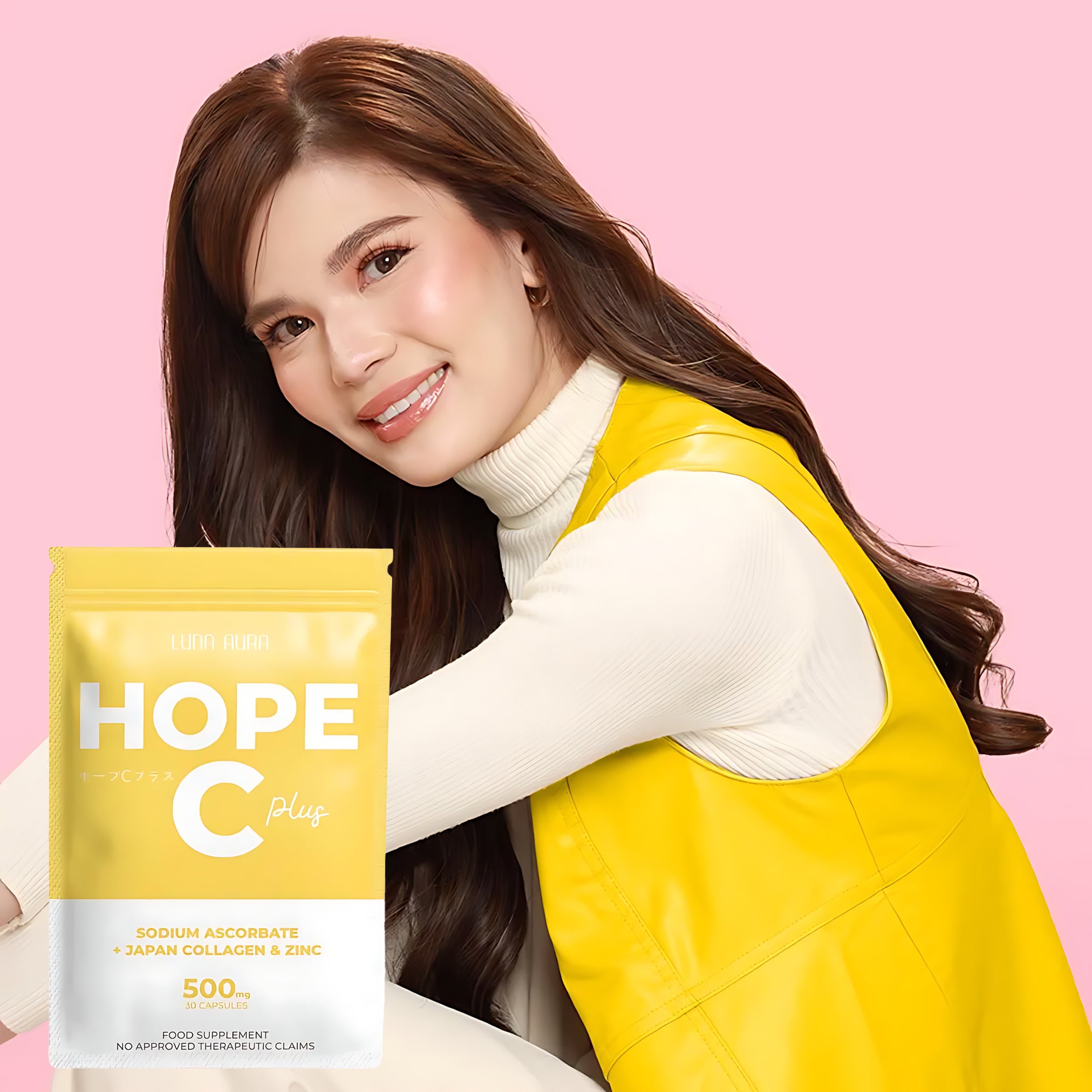 Luna Aura Hope C Plus – Sodium Ascorbate + Japan Collagen & Zinc (30 Capsules)