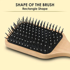Wooden Paddle Hair Brush – Square Black