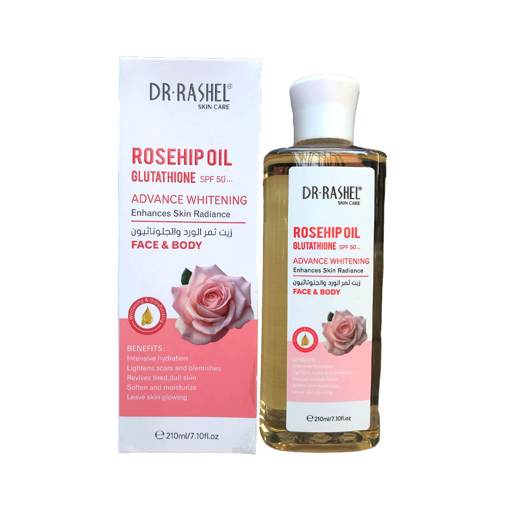 Dr. Rashel Rosehip Oil Glutathione SPF 50 Advance Whitening Face & Body- 210ml