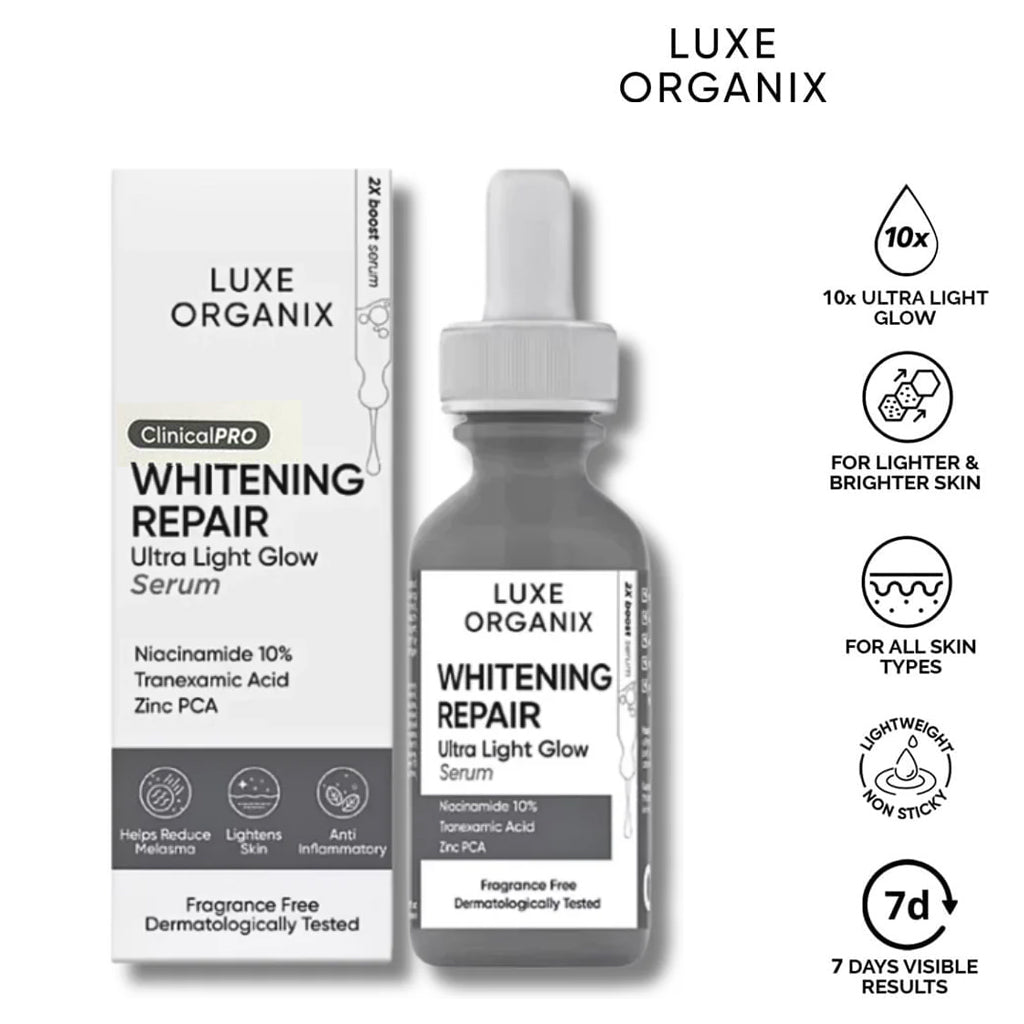 Luxe Organix Whitening Repair Ultra Light Glow Serum – 30ml