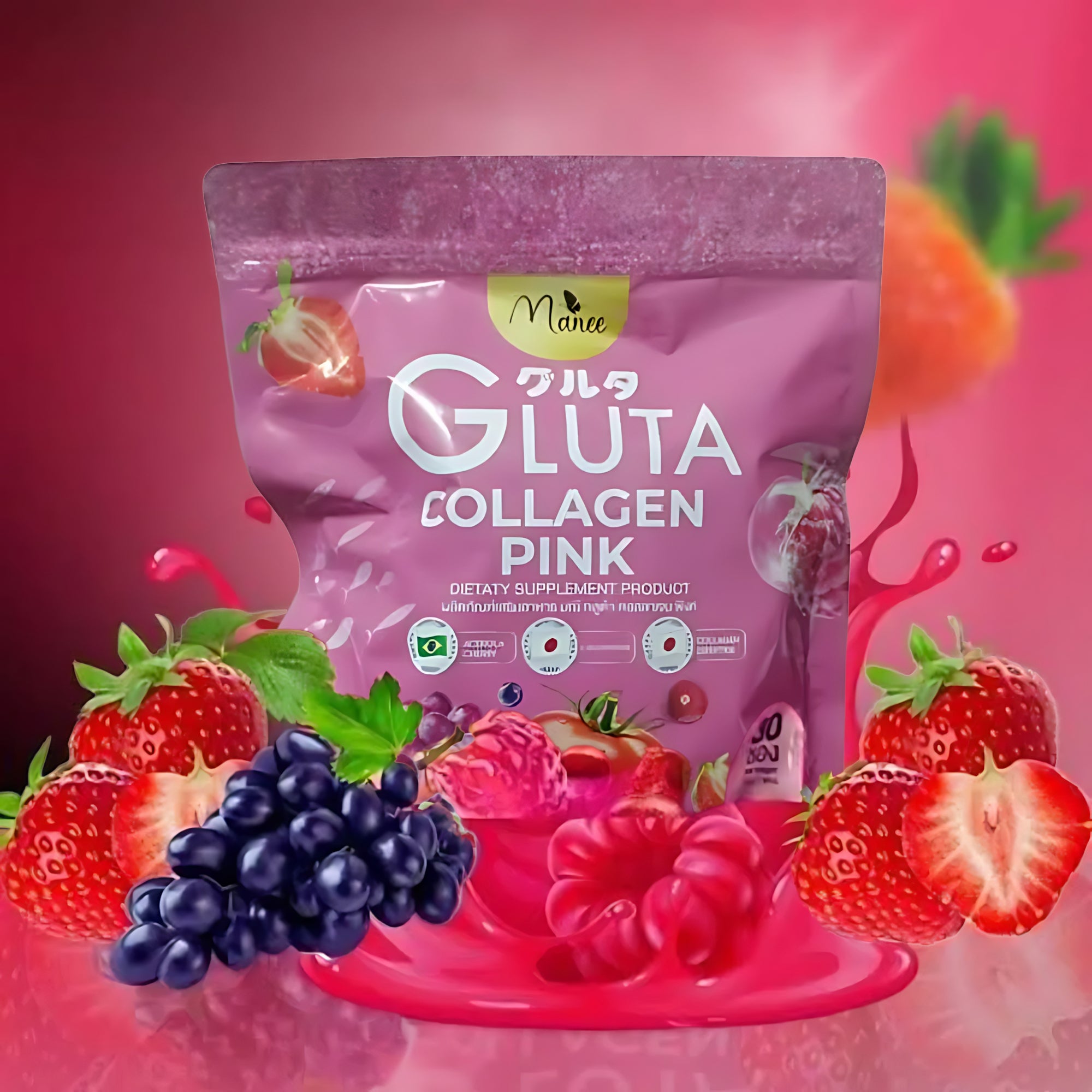 Manee Gluta Collagen Pink – 30 Sachets × 10g Each