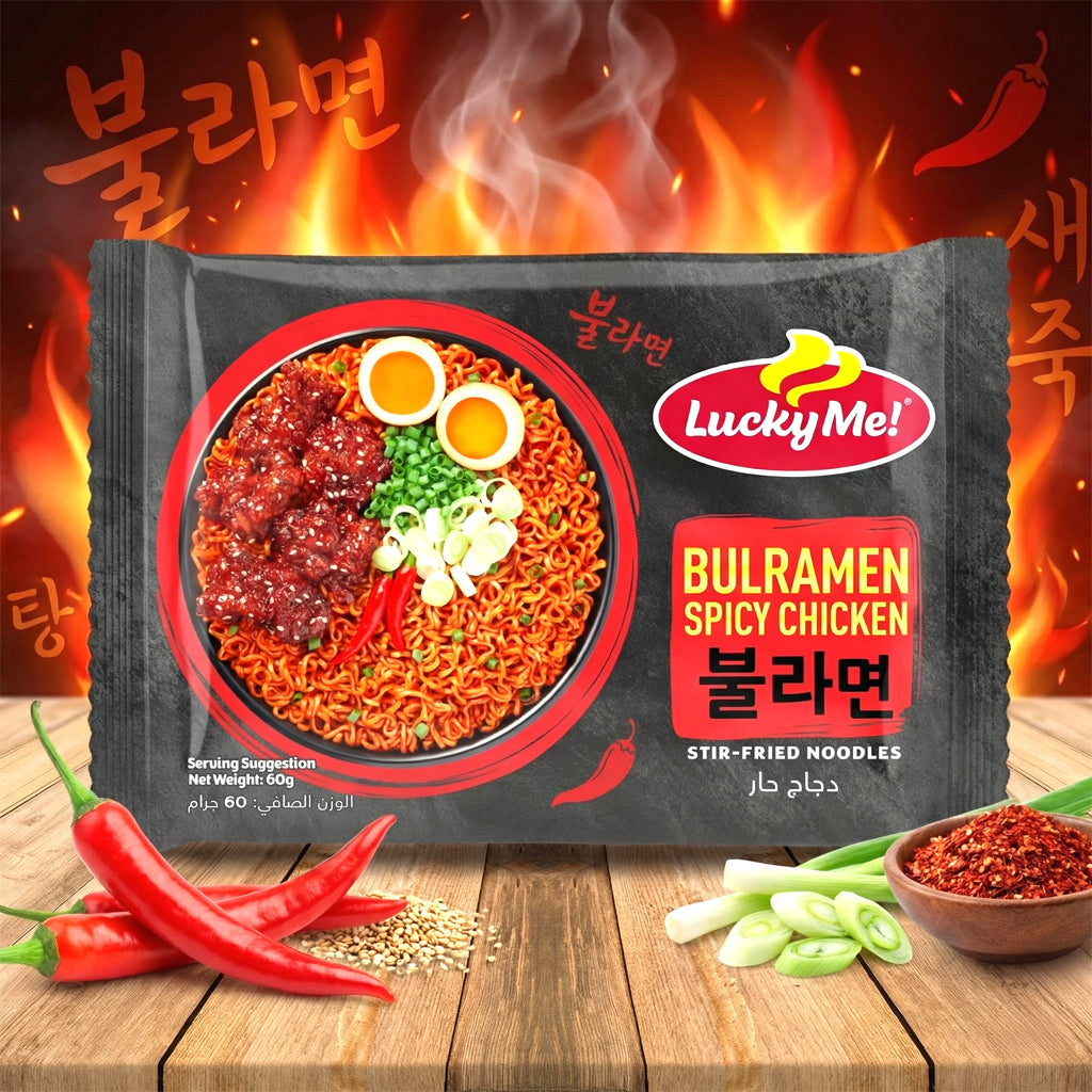 Lucky Me! Bulramen Spicy Chicken Stir-Fried Noodles – 60g