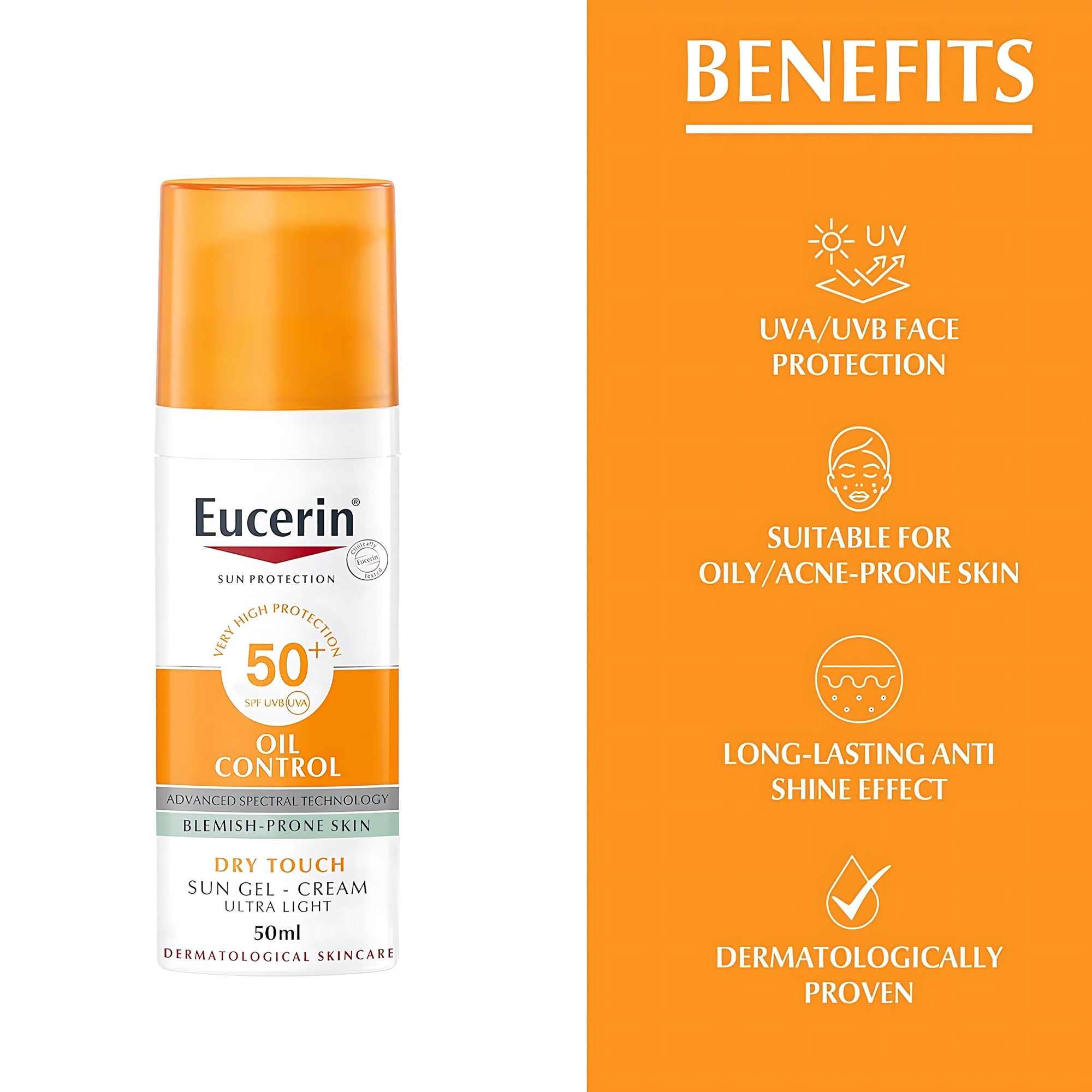 Eucerin Oil Control Sun Gel-Cream Dry Touch SPF50+ (50ml)