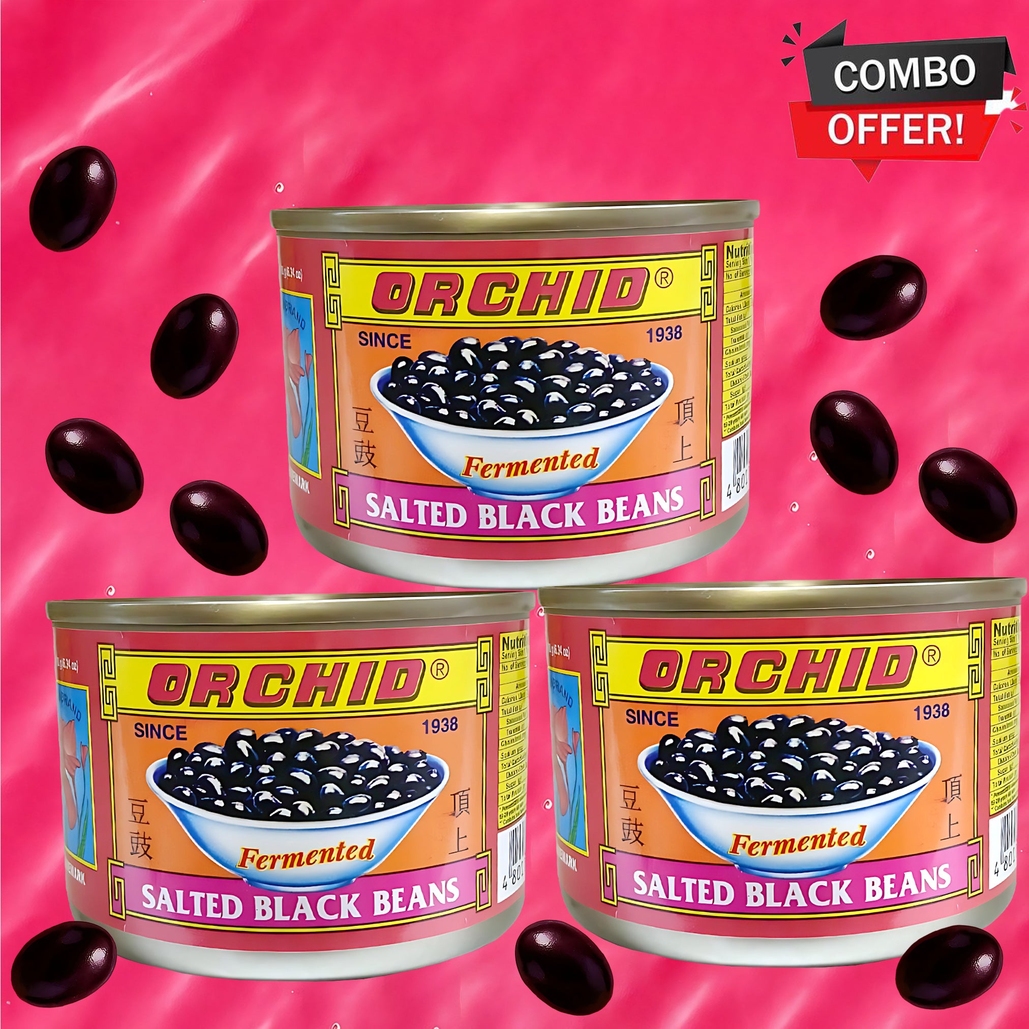 Orchid Fermented Salted Black Beans – 180g × 3 Combo Offer