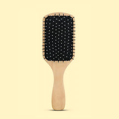 Wooden Paddle Hair Brush – Square Black