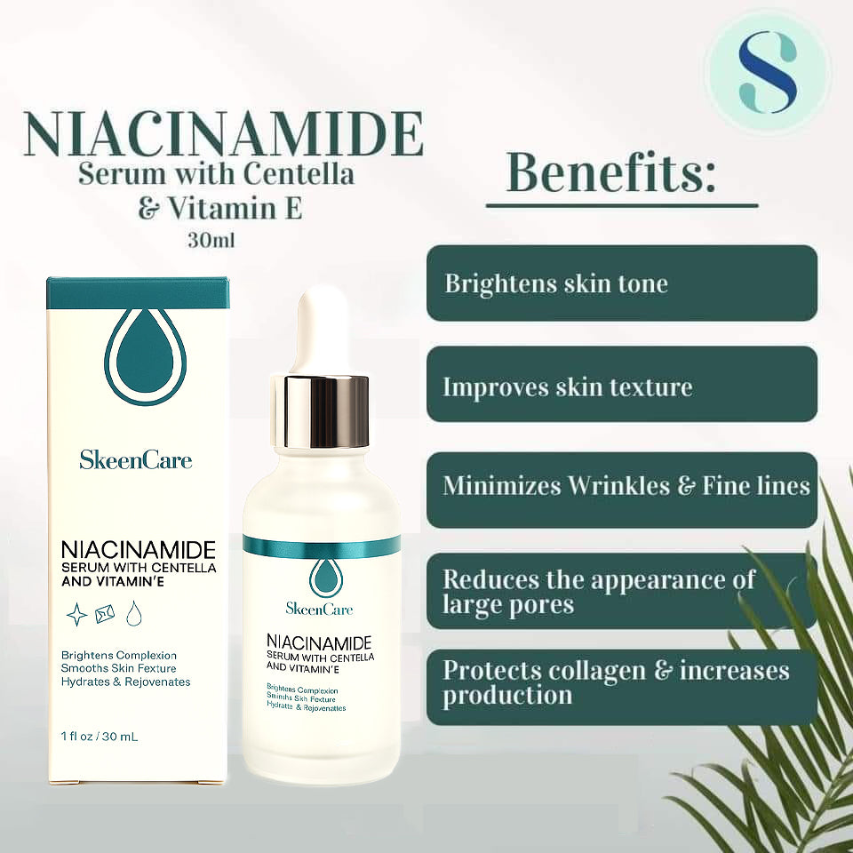 SkeenCare Niacinamide Serum with Centella and Vitamin E - 30g