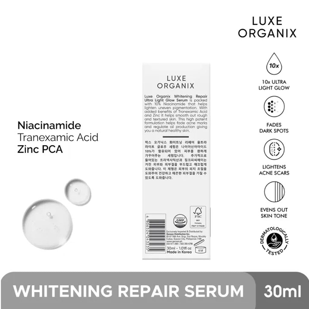 Luxe Organix Whitening Repair Ultra Light Glow Serum – 30ml
