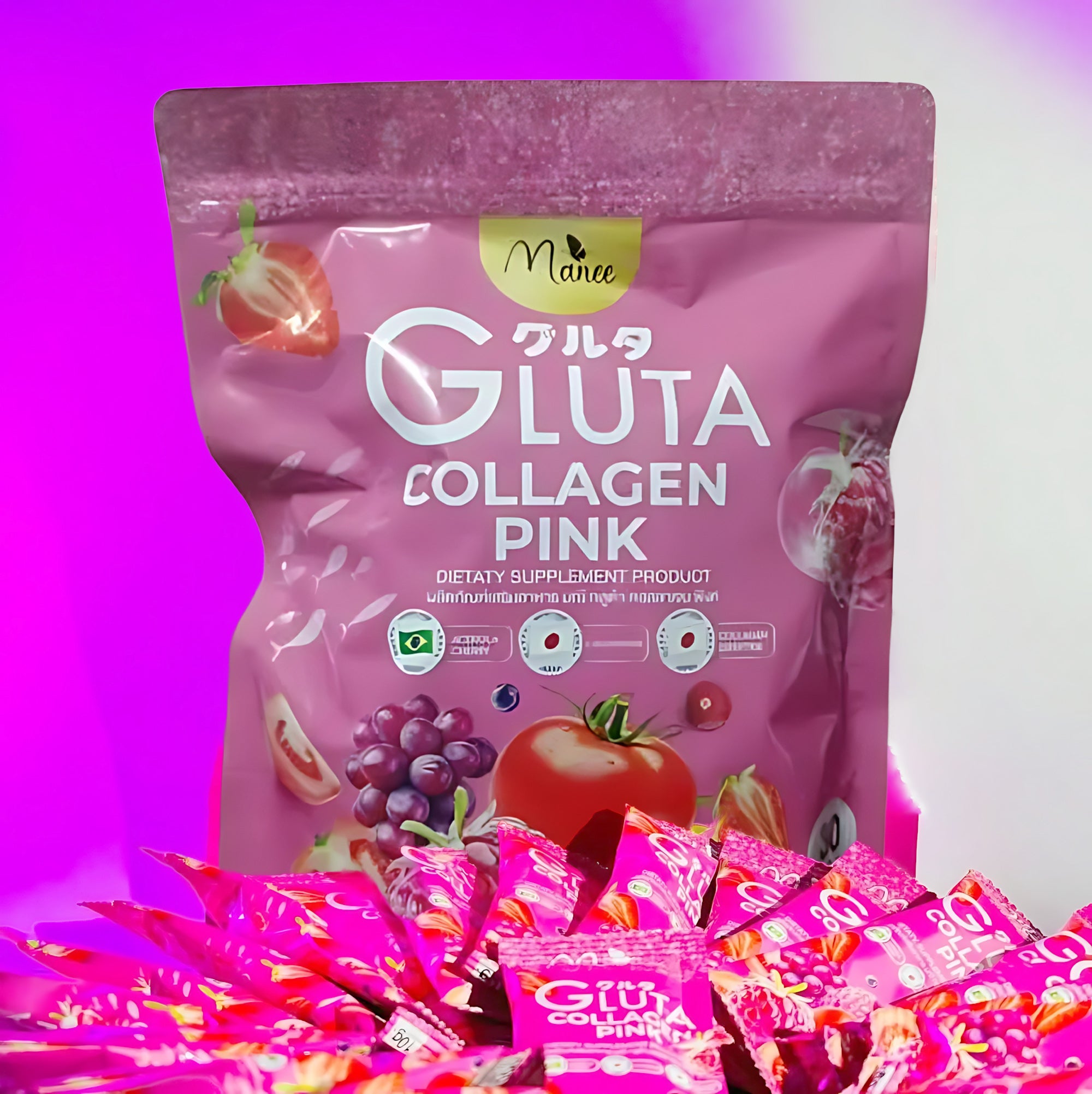 Manee Gluta Collagen Pink – 30 Sachets × 10g Each