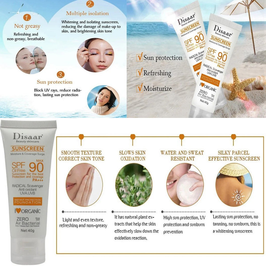 Disaar SPF90 PA+++ Non-Greasy Antioxidant Sunscreen – 40g