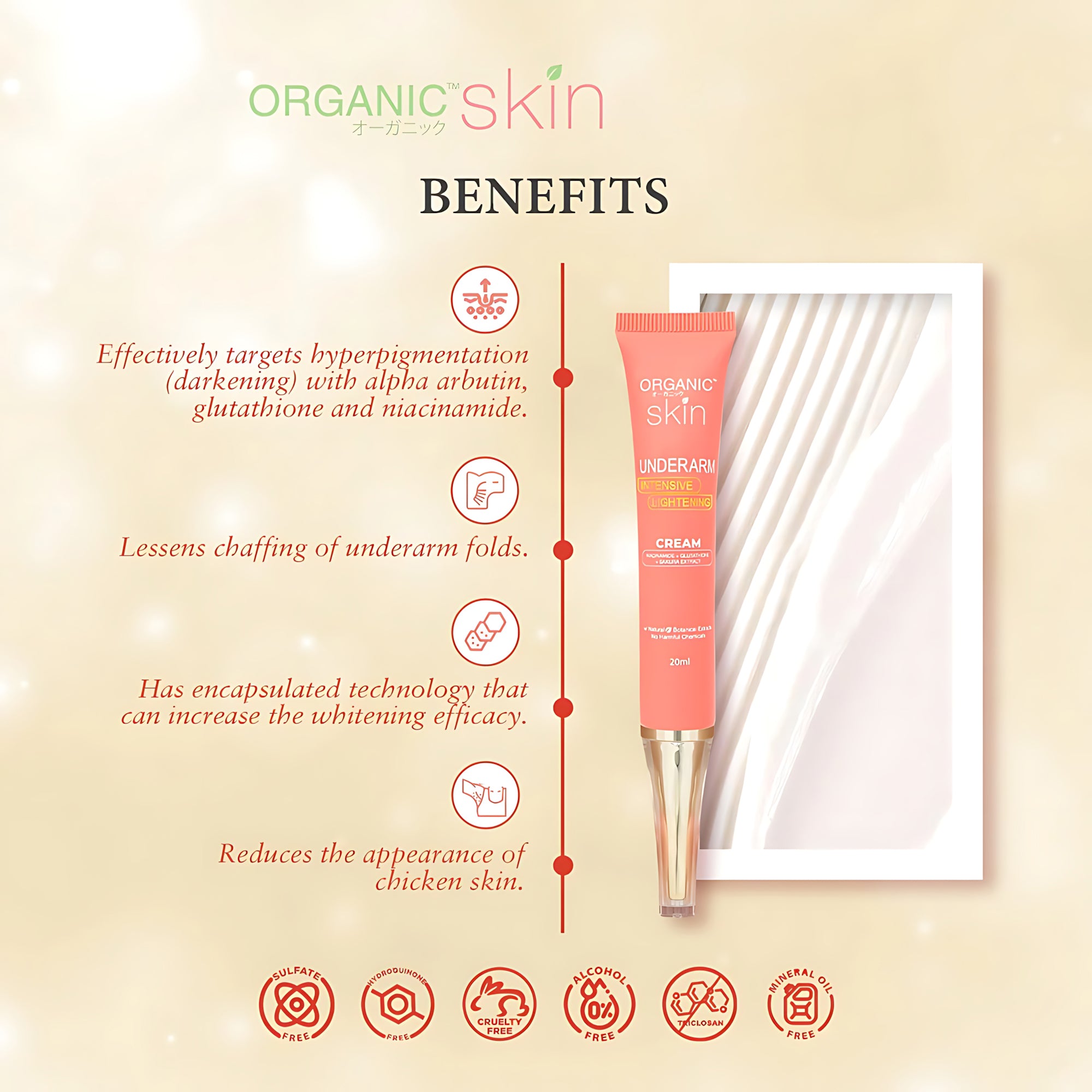 Organic Skin Underarm Intensive Lightening Cream – 20ml