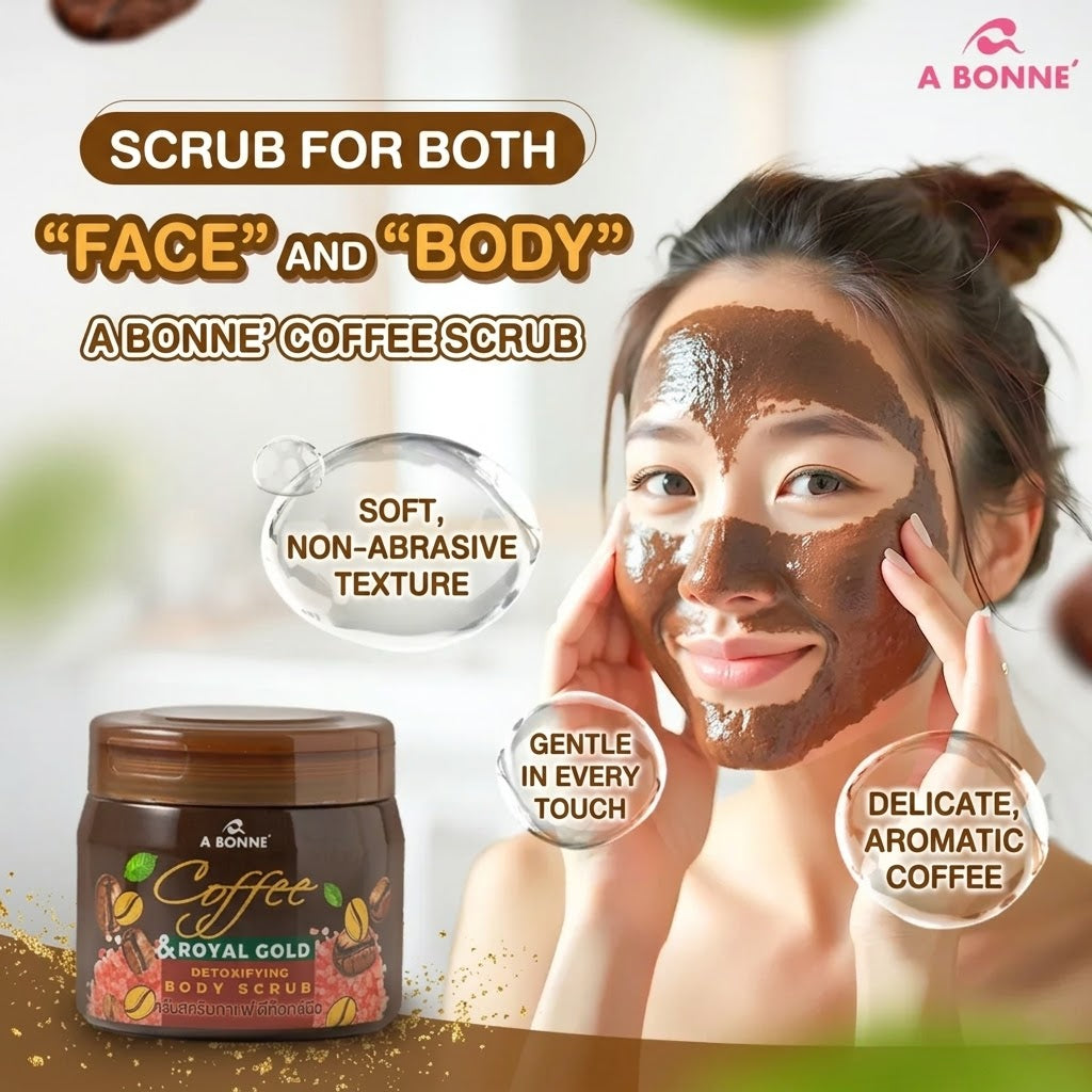 A Bonne Coffee & Royal Gold Detoxifying Body Scrub – 250g