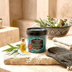 Jardin d Oleane 100% Natural Moroccan Black Soap with Eucalyptus Essential Oil – 500g