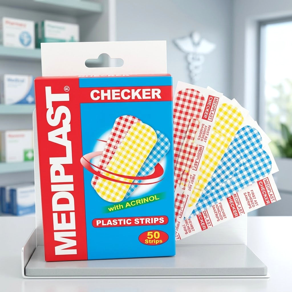 Mediplast Checker Plastic Strips with Acrinol – 50 Strips