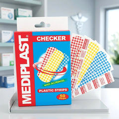 Mediplast Checker Plastic Strips with Acrinol – 50 Strips