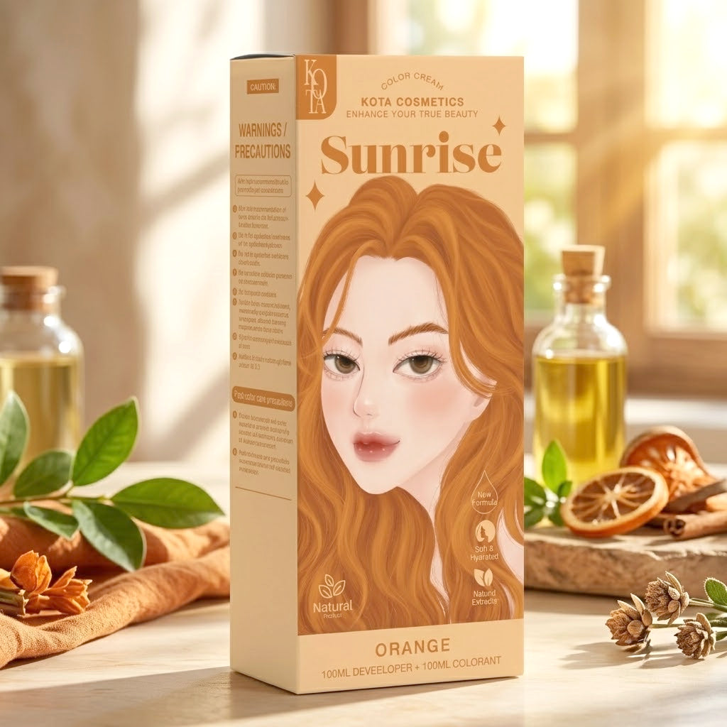 Kota Cosmetics Sunrise Hair Color Set - Orange (100ml + 100ml)