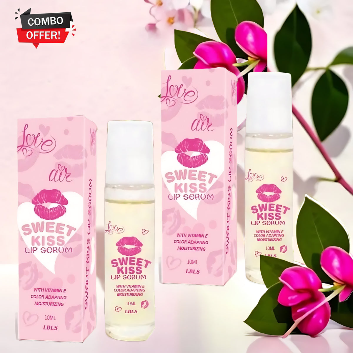 K-Beauty Sweet Kiss Lip Serum With Vitamin E - 10ml Combo