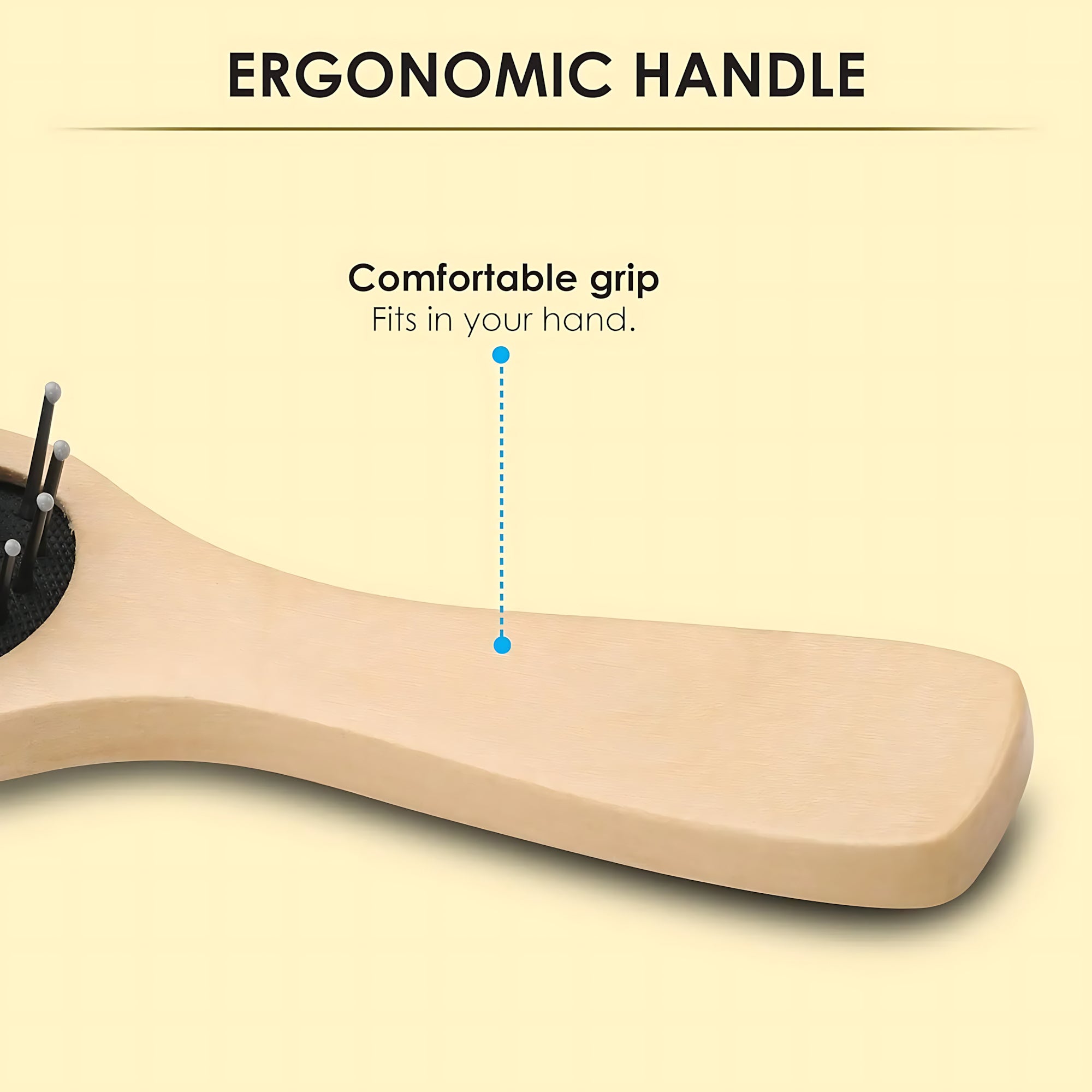 Wooden Paddle Hair Brush – Square Black