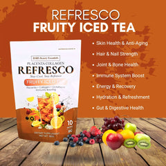 BMRS Beauty Essentials Placenta Collagen Refresco – Fruity Iced Tea (180g | 10 Sachets)