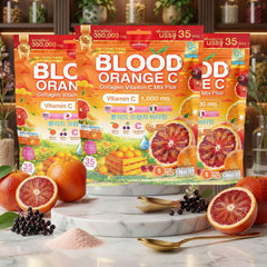 Mikeo Liposomal Blood Orange C Collagen Vitamin C Mix Plus 35 Sachets × 10g - (3 Pcs Combo)