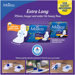 Modess All Night/Extra Long Sanitary Napkins with Wings – 4 Pads