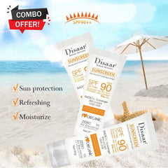 Disaar SPF90 PA+++ Non-Greasy Antioxidant Sunscreen – 40g (3 Pack Combo)
