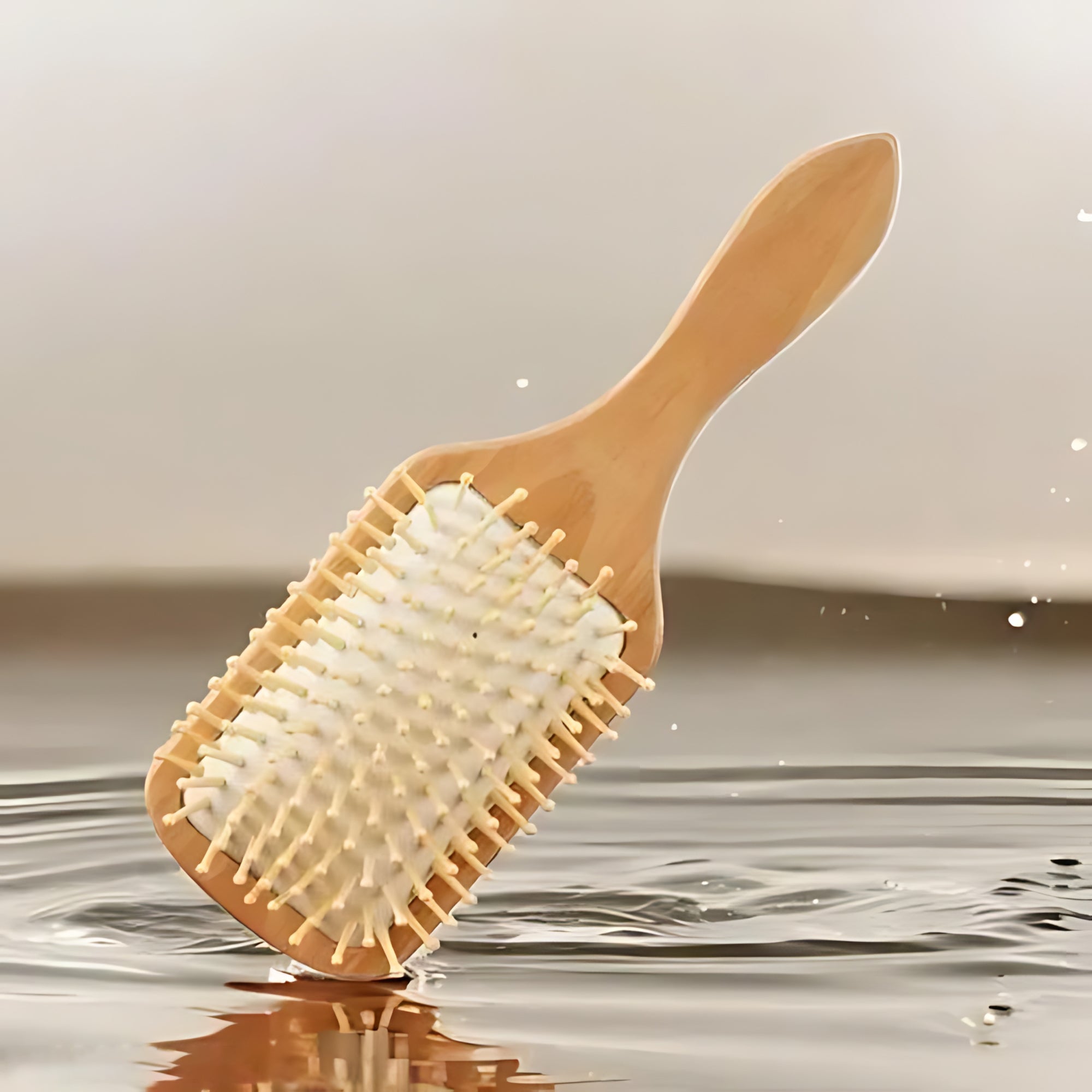 Wooden Paddle Hair Brush – Square White