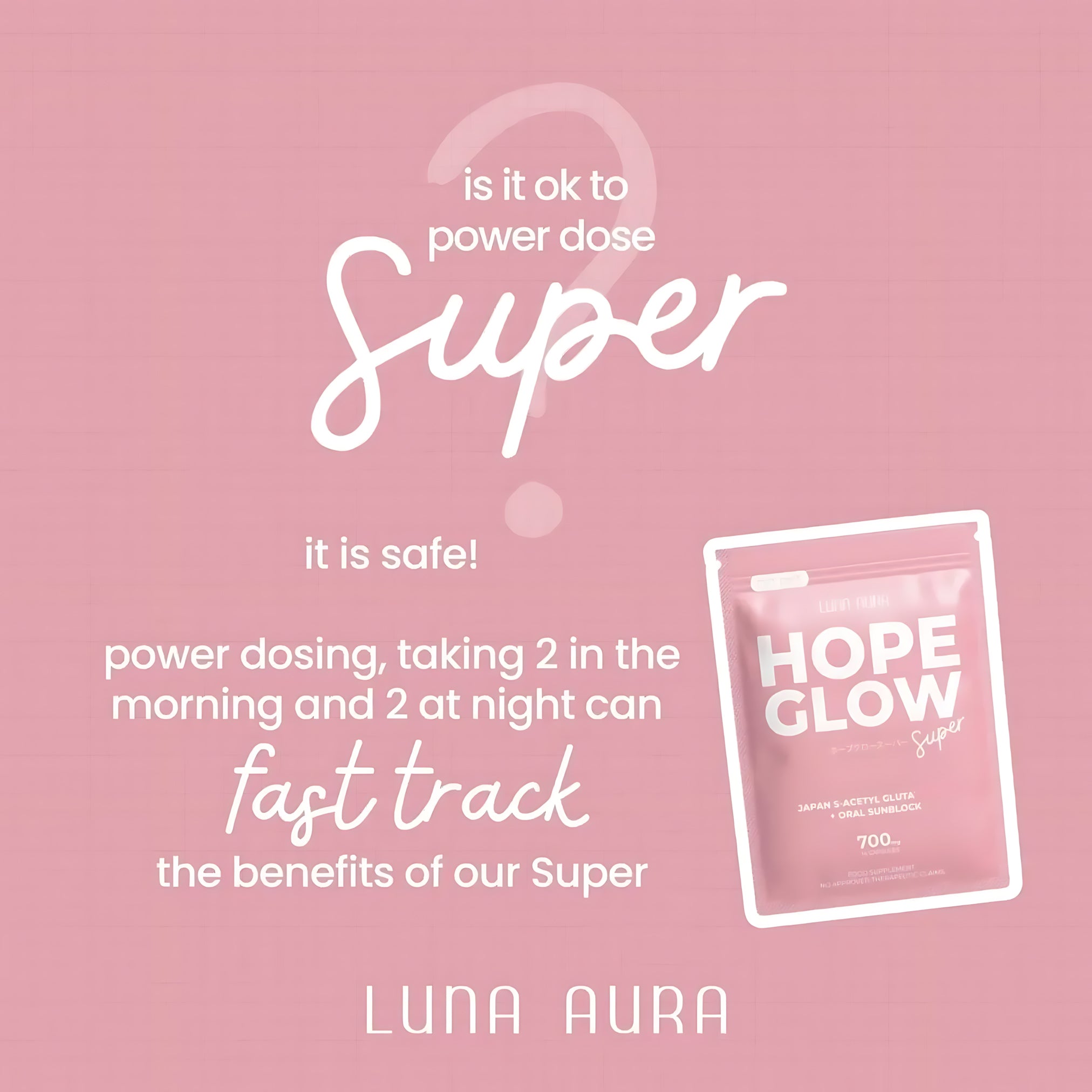 Luna Aura Hope Glow Advanced Glutathione Super Mini – 700mg (14 Capsules)