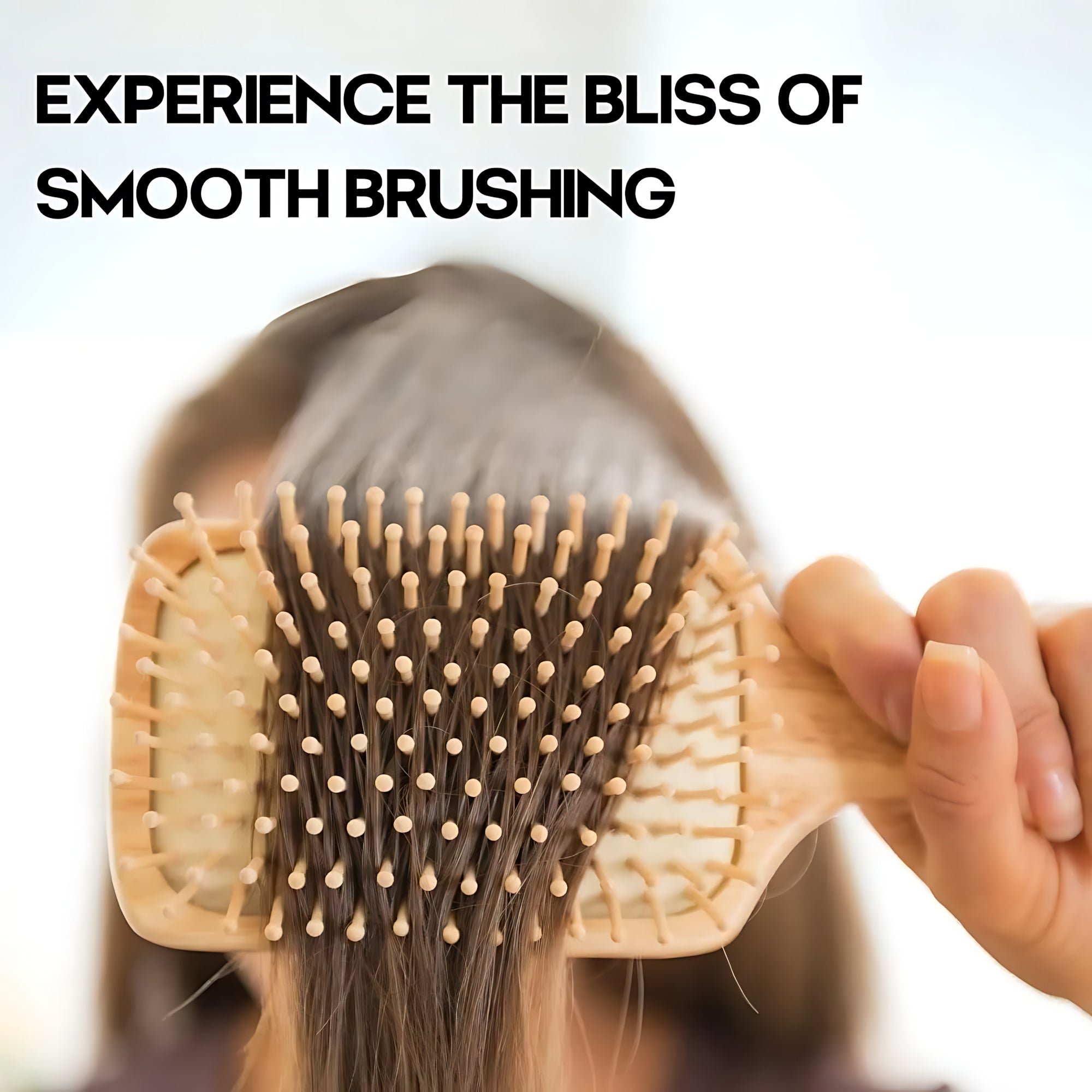 Wooden Paddle Hair Brush – Square White