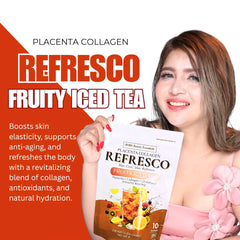 BMRS Beauty Essentials Placenta Collagen Refresco – Fruity Iced Tea (180g | 10 Sachets)