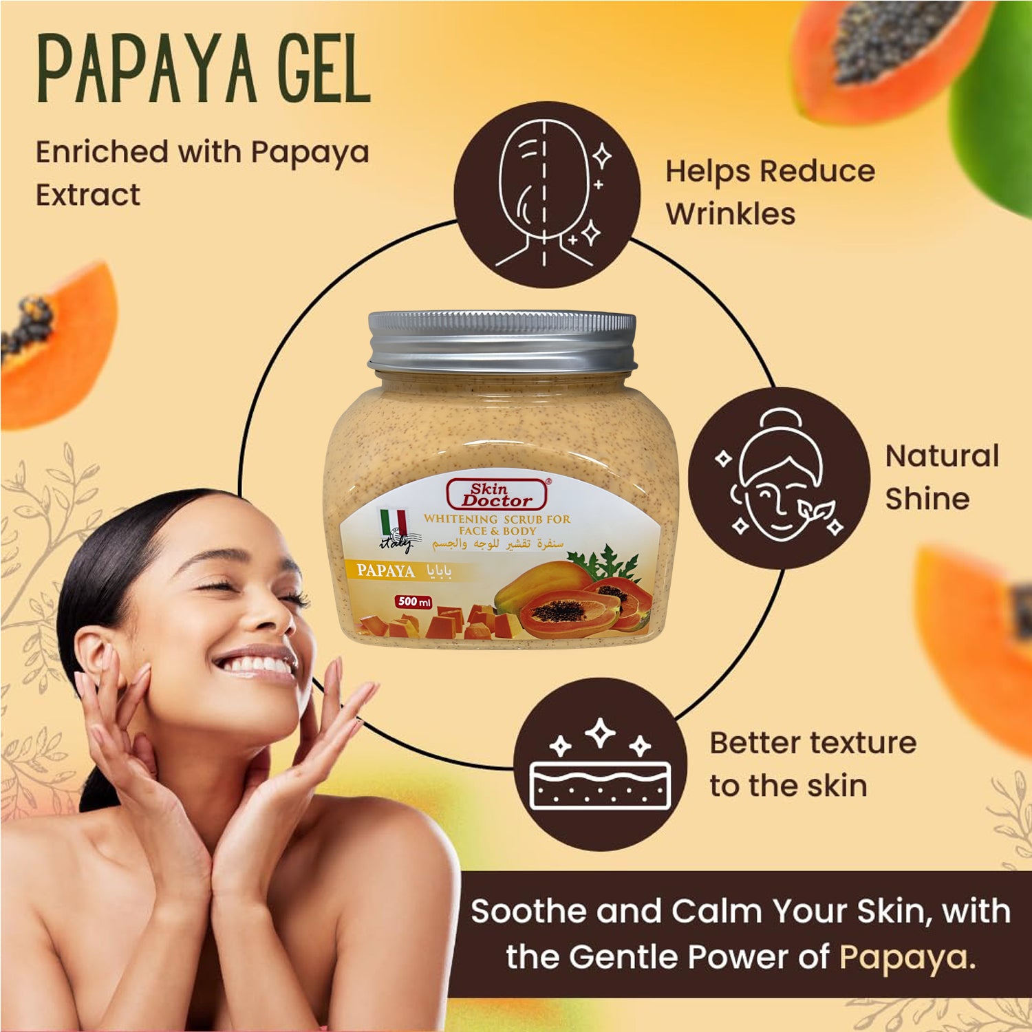 Skin Doctor Face & Body Whitening Scrub – Papaya 500ml