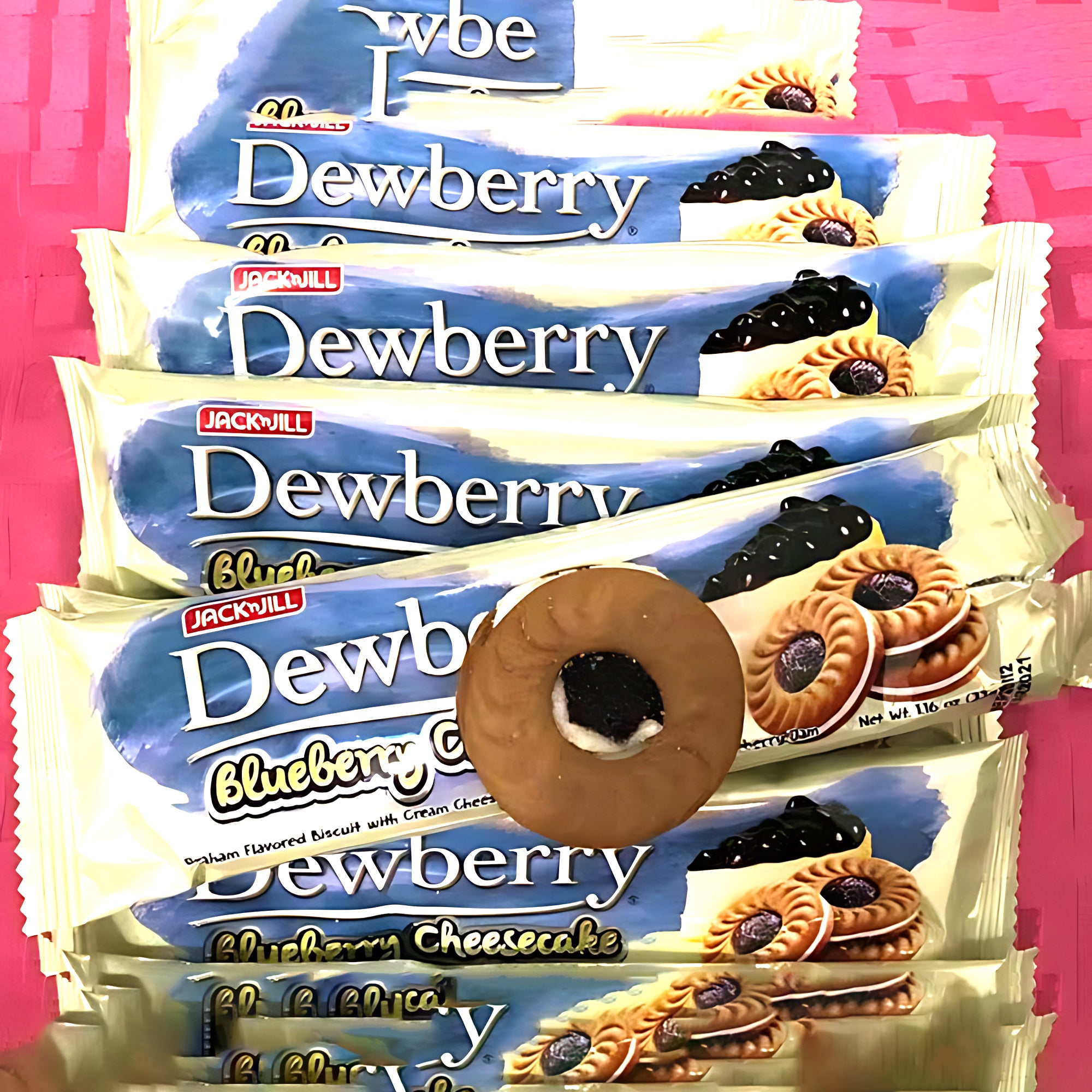 Jack ‘n Jill Dewberry Blueberry Cheesecake Biscuits – 330g (10 x 33g packs)