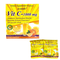 Acorbic Vit C – 1000mg Mix Powder Drink 12g x 10 Sachets - Orange Flavour