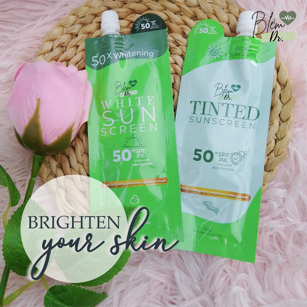 Blem Dr. White & Tinted Sunscreen Duo Pack – SPF 50 PA+++ (2 x 30g)