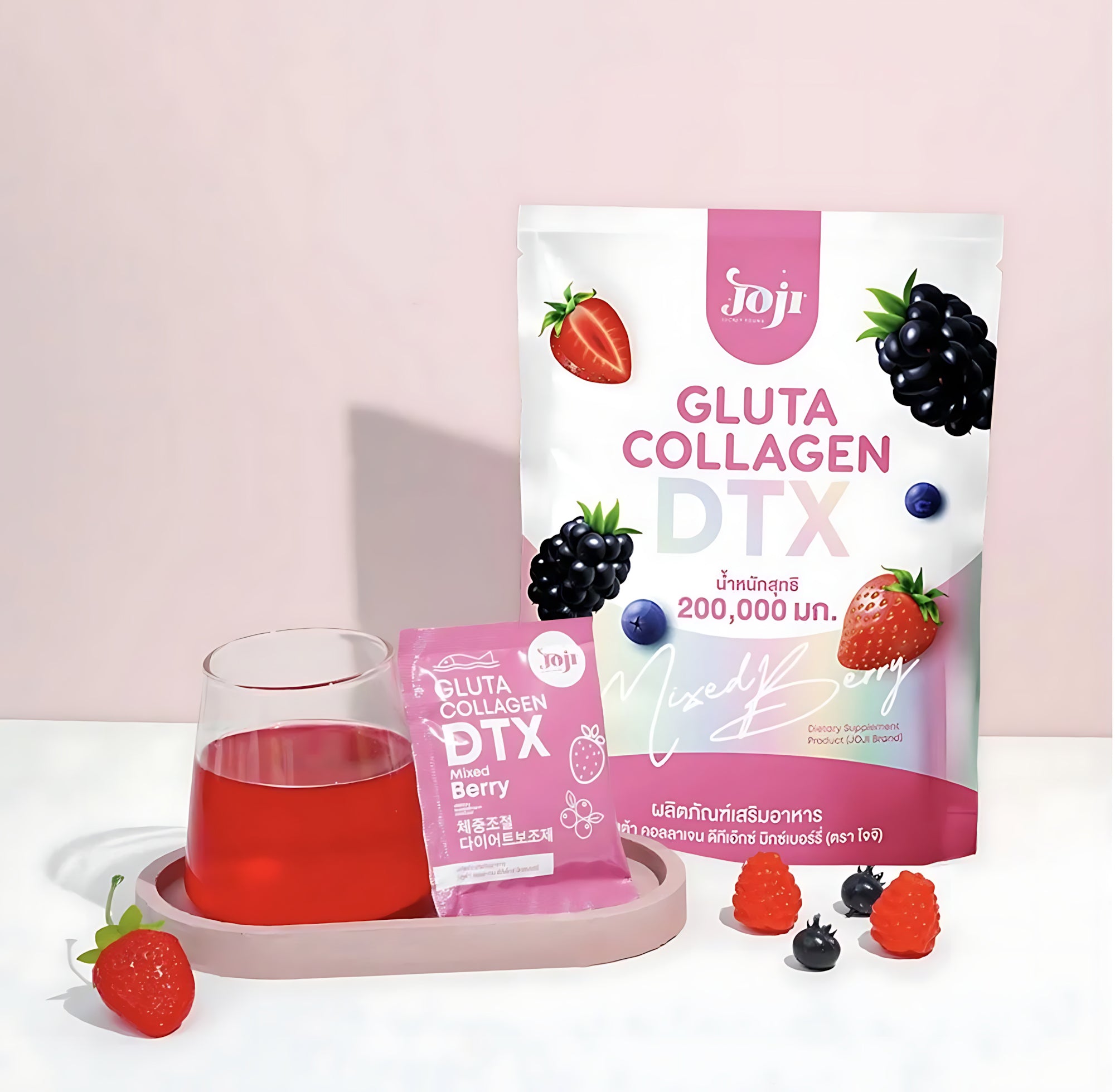 JOJI Gluta Collagen DTX+ Mixed Berry 200,000mg Diet Powder - 20g×10 Sachet