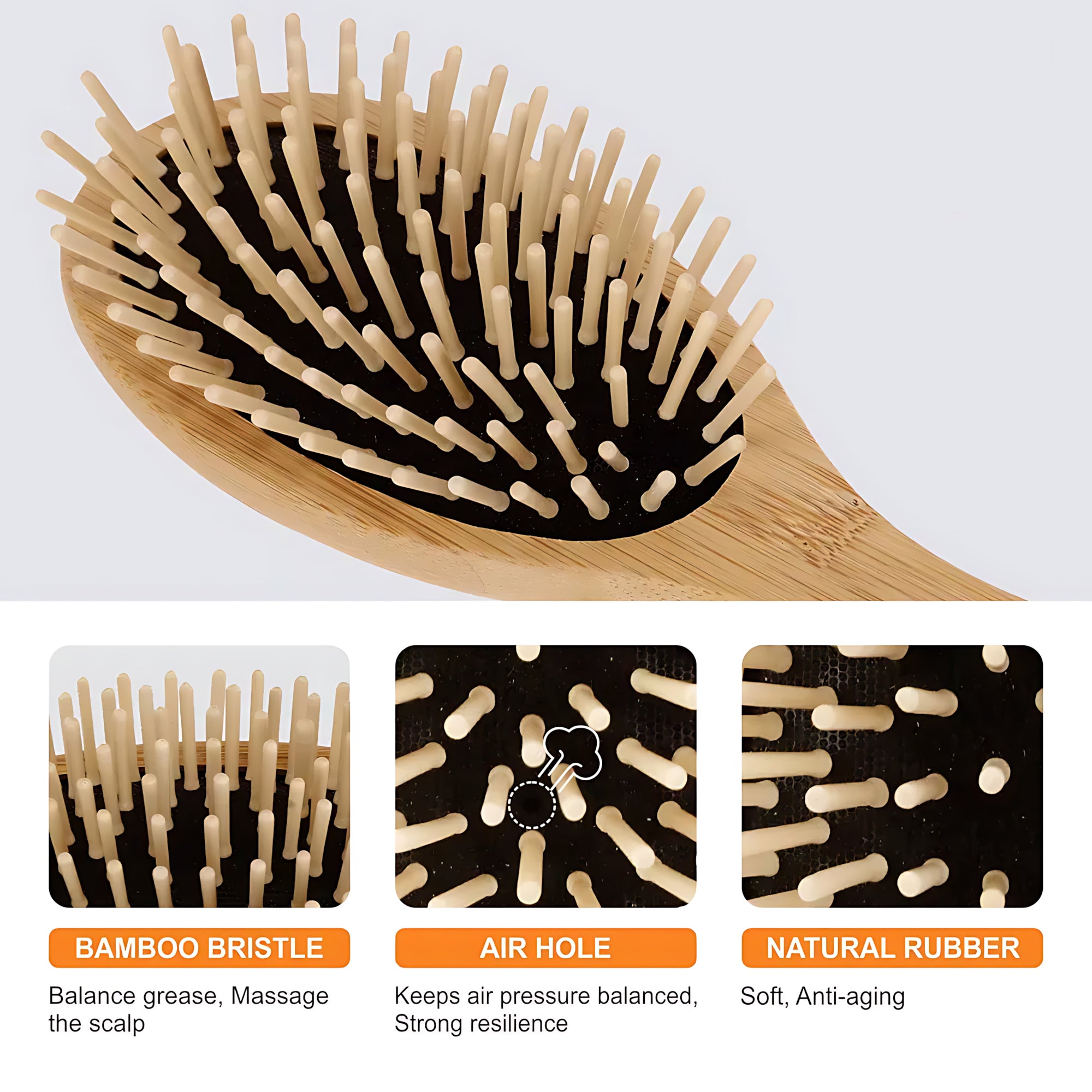 Wooden Paddle Hair Brush – Oval Shape