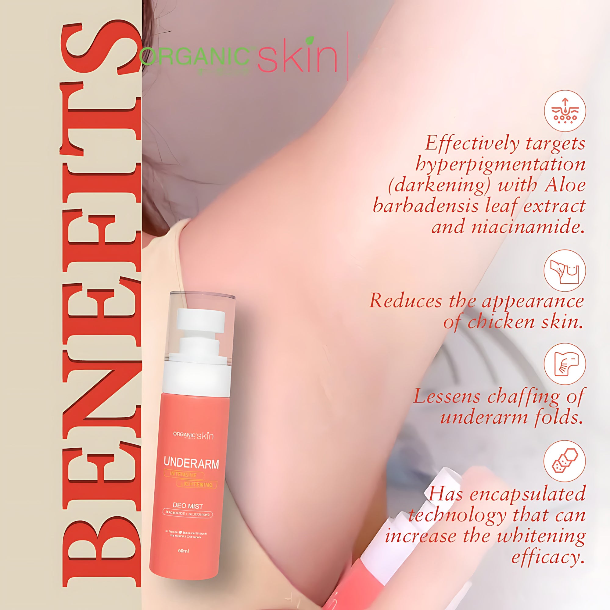 Organic Skin Intensive Brightening Underarm Deo Mist – 60ml