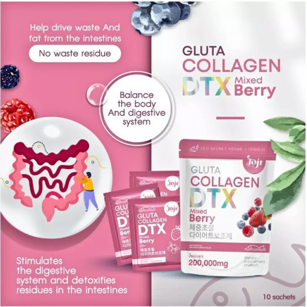 JOJI Gluta Collagen DTX+ Mixed Berry 200,000mg Diet Powder - 20g×10 Sachet
