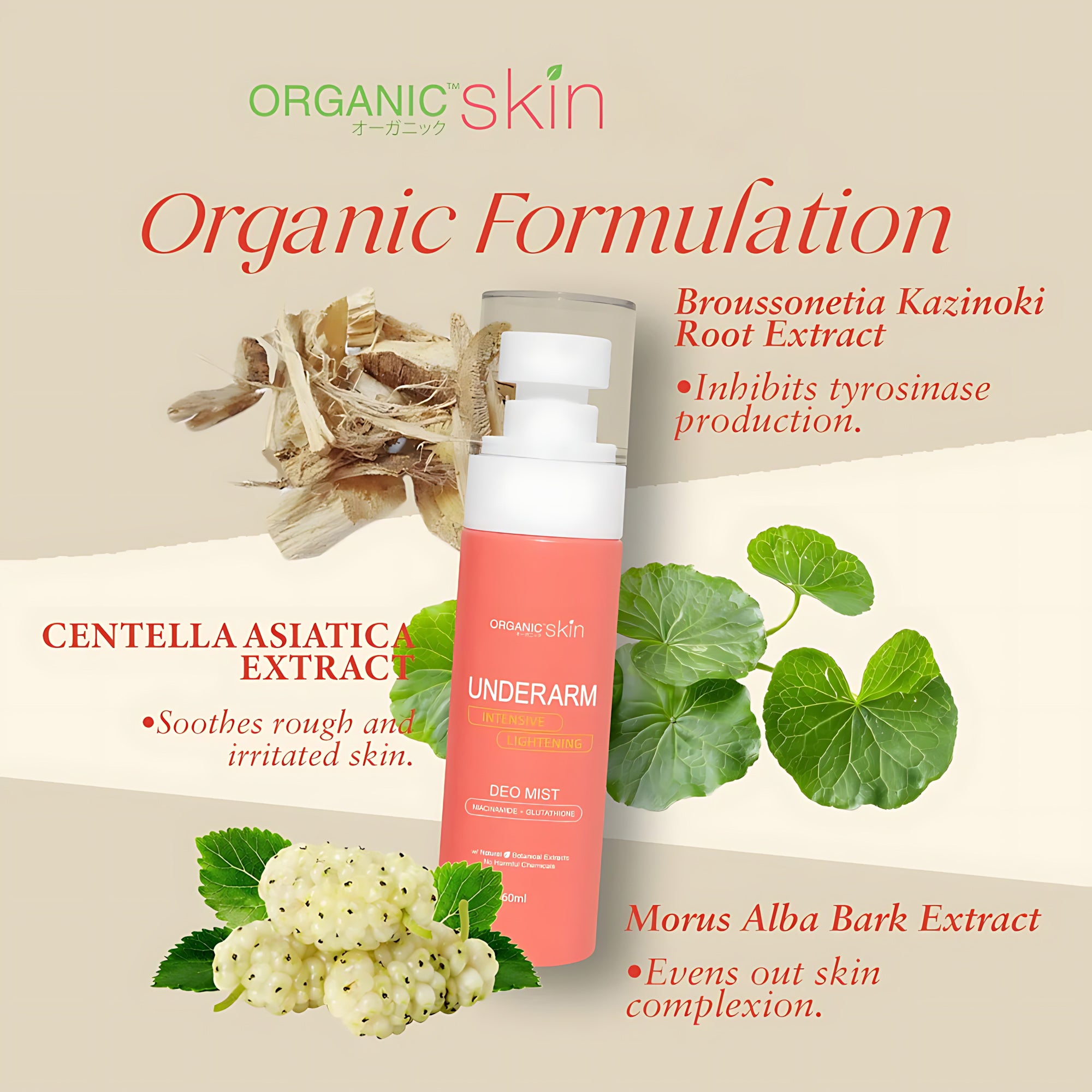 Organic Skin Intensive Brightening Underarm Deo Mist – 60ml