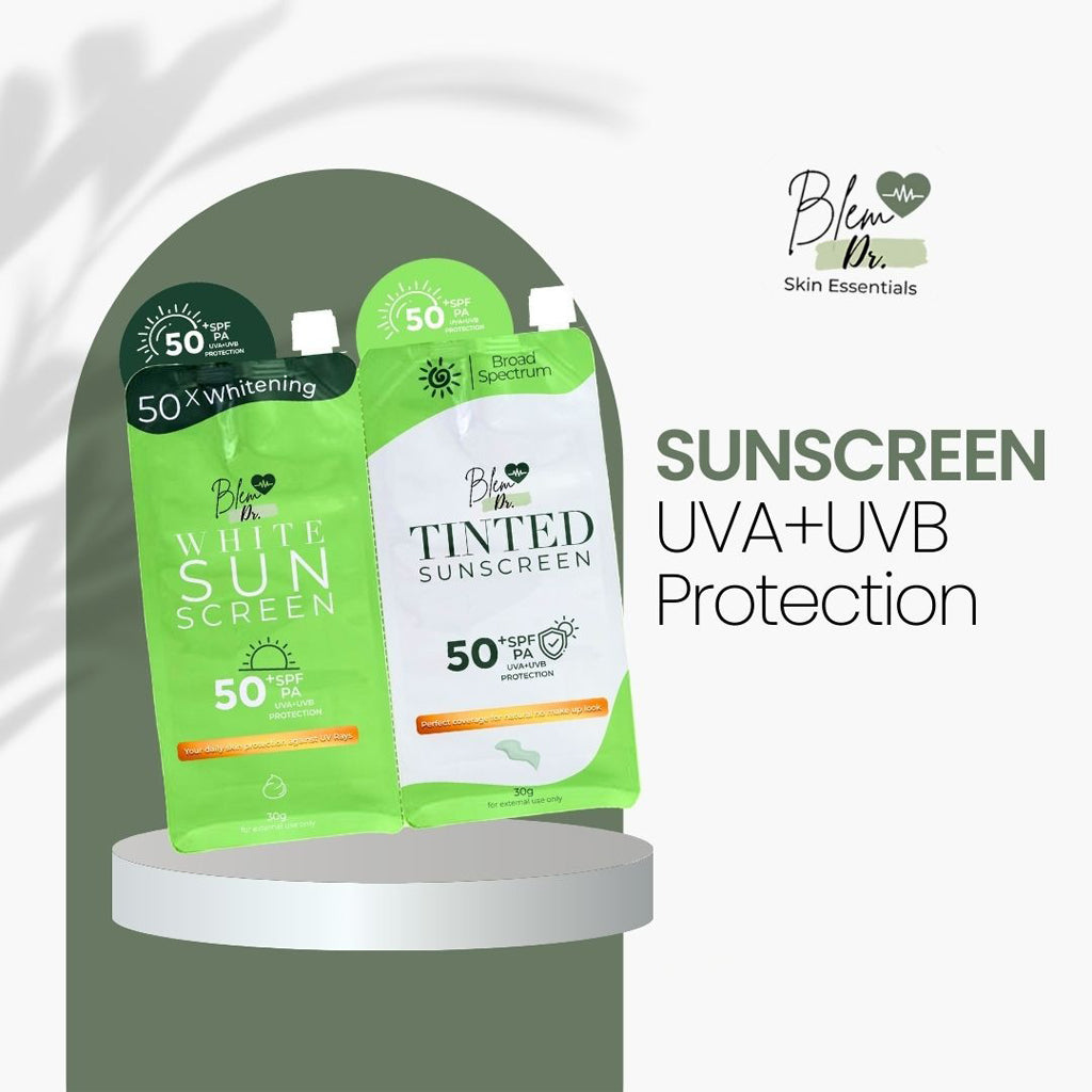 Blem Dr. White & Tinted Sunscreen Duo Pack – SPF 50 PA+++ (2 x 30g)