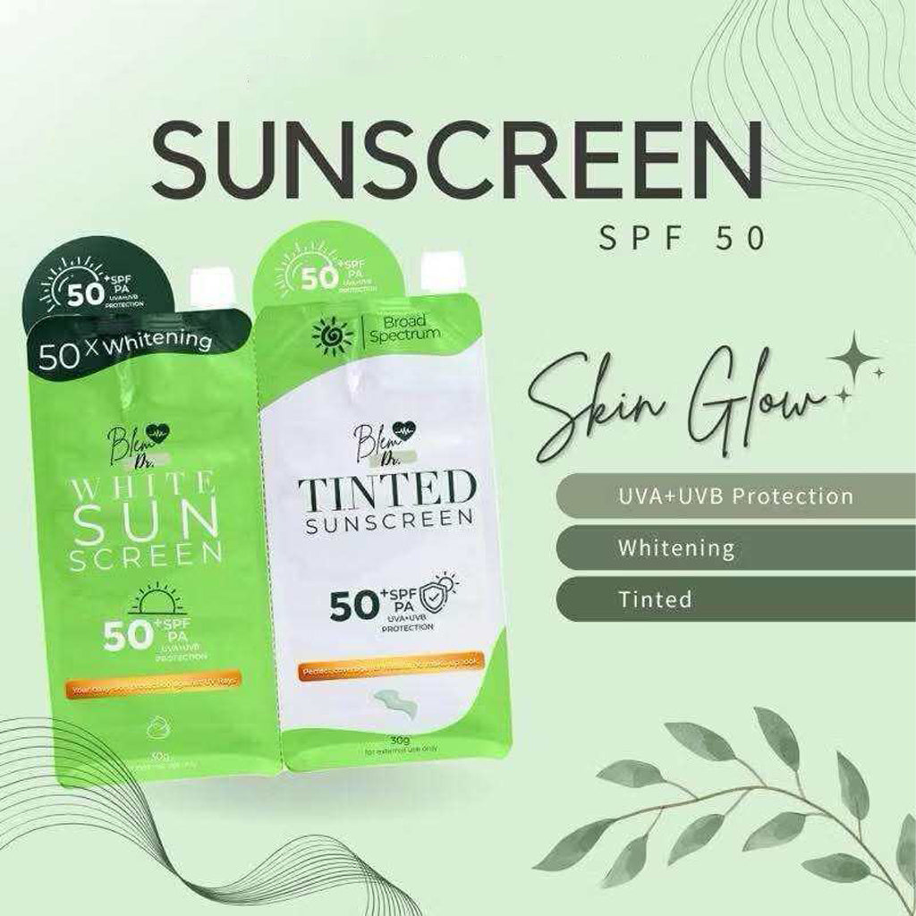 Blem Dr. White & Tinted Sunscreen Duo Pack – SPF 50 PA+++ (2 x 30g)