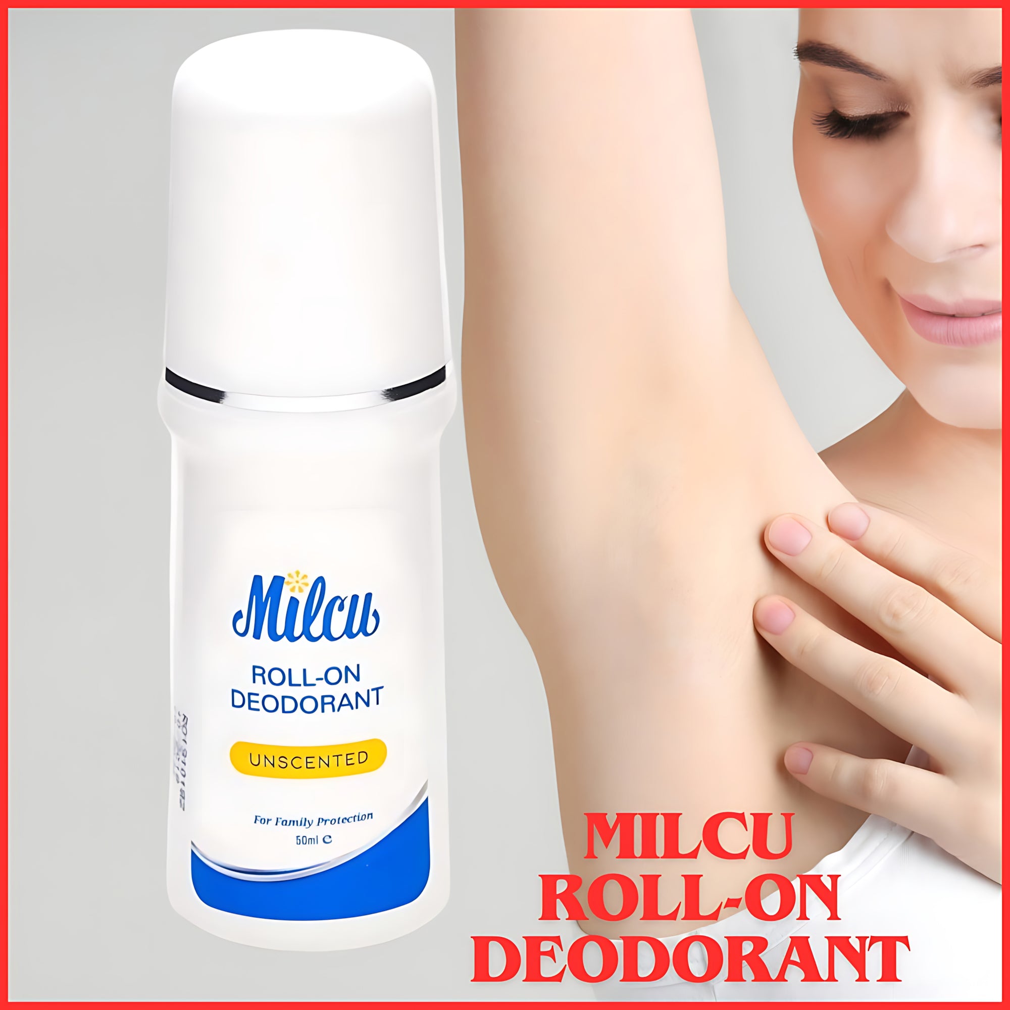 Milcu Unscented Roll-On Deodorant – 50mL