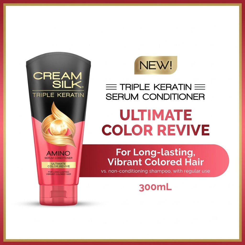 Cream Silk Triple Keratin Amino Serum Conditioner - Ultimate Color Revive (300ml)