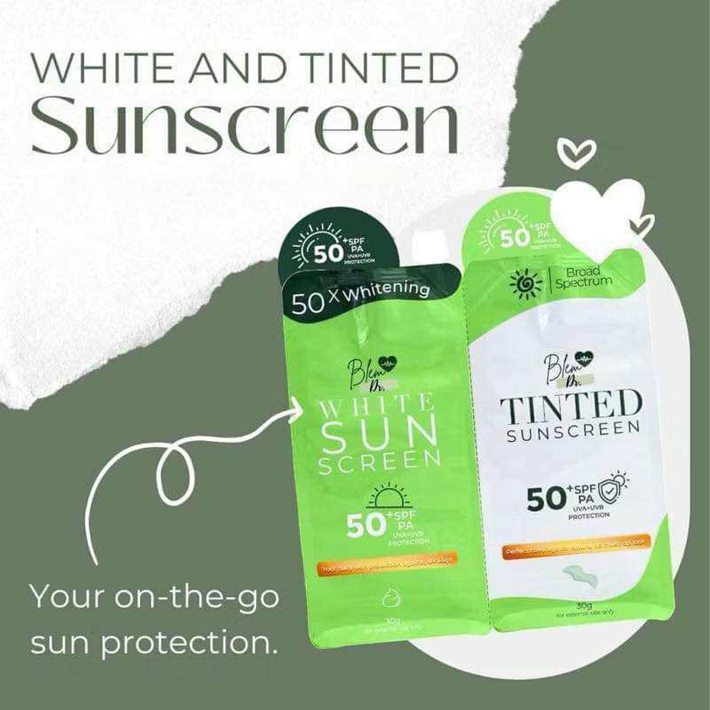 Blem Dr. White & Tinted Sunscreen Duo Pack – SPF 50 PA+++ (2 x 30g)