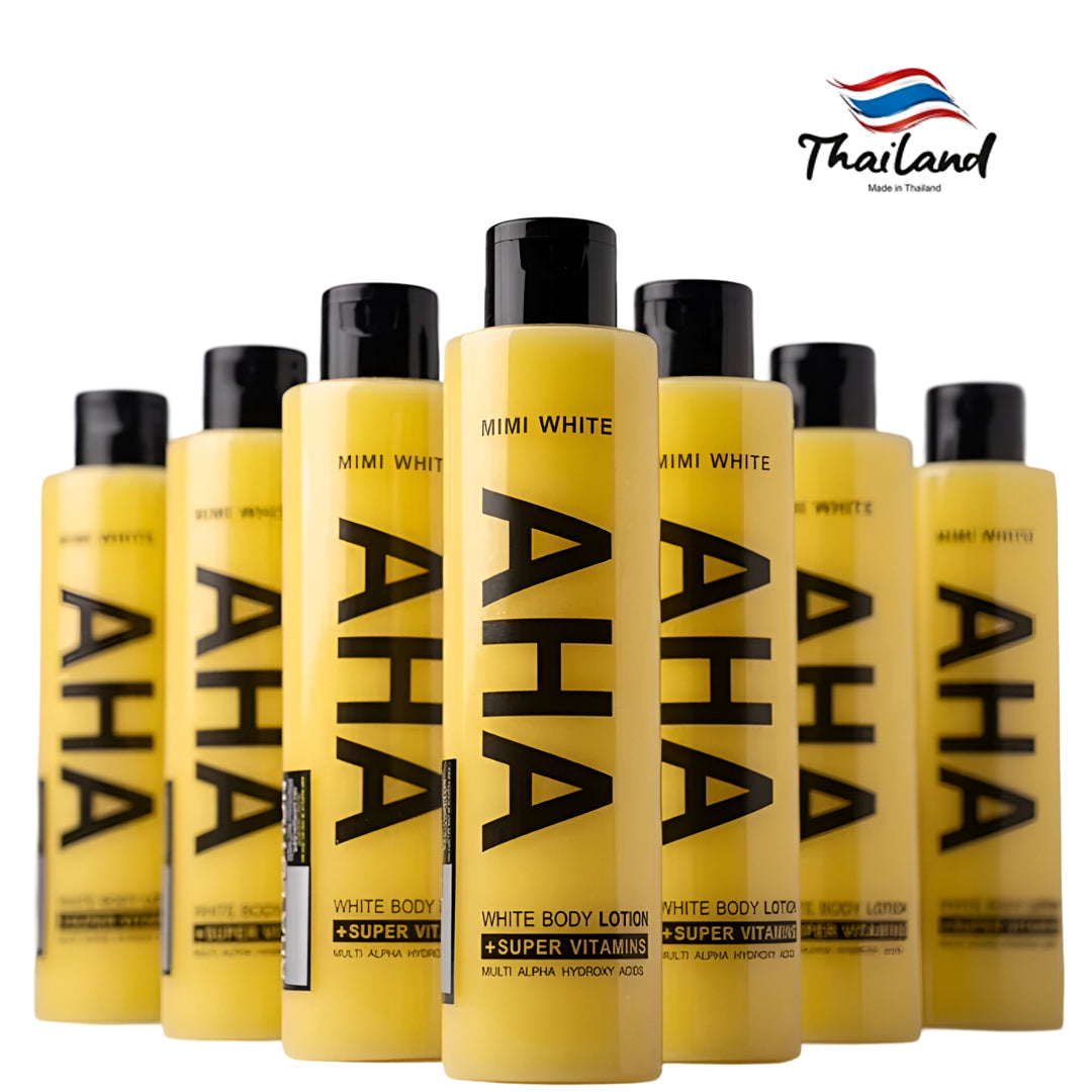 Mimi White AHA White Body Lotion + Super Vitamins Multi Alpha Hydroxy Acids - 200ml
