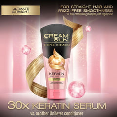 Cream Silk Triple Keratin Serum Conditioner - Ultimate Straight (340ml)