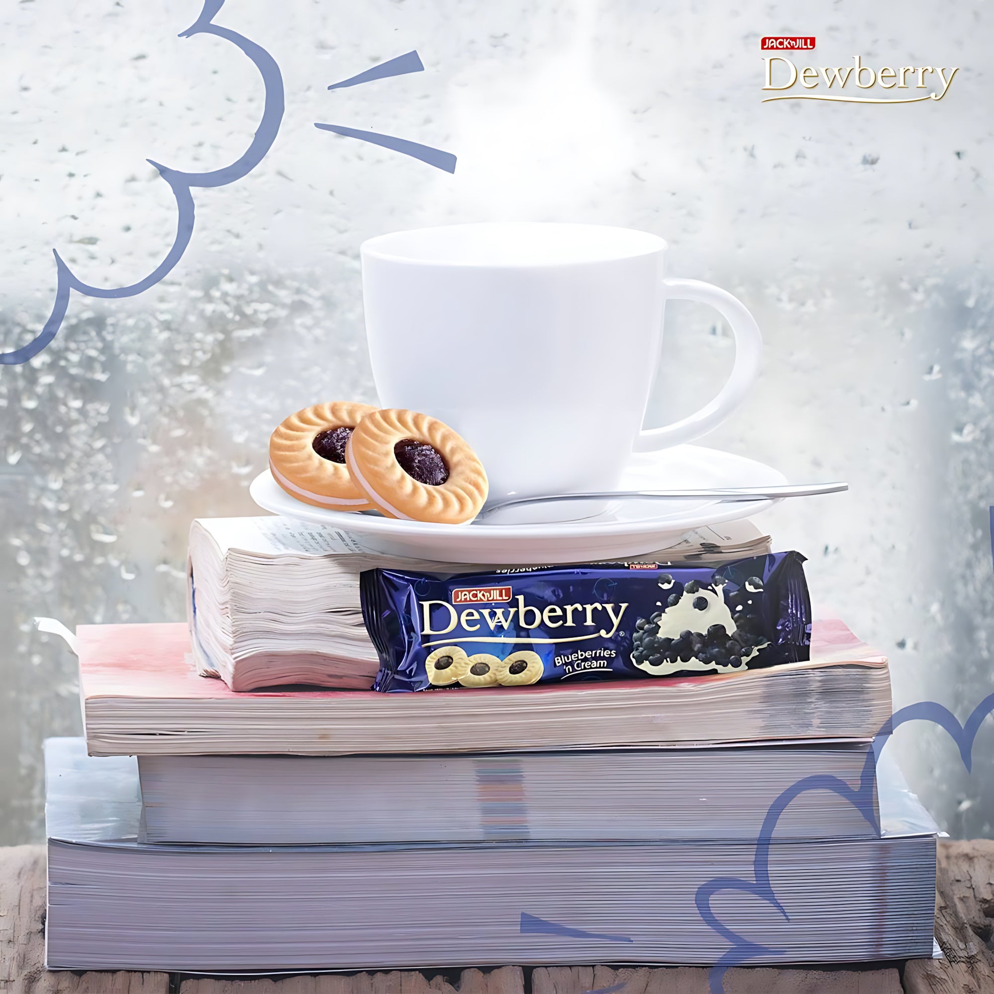 Jack ‘n Jill Dewberry Blueberries ’n Cream Biscuits – 10 x 33g Packs (330g Total)