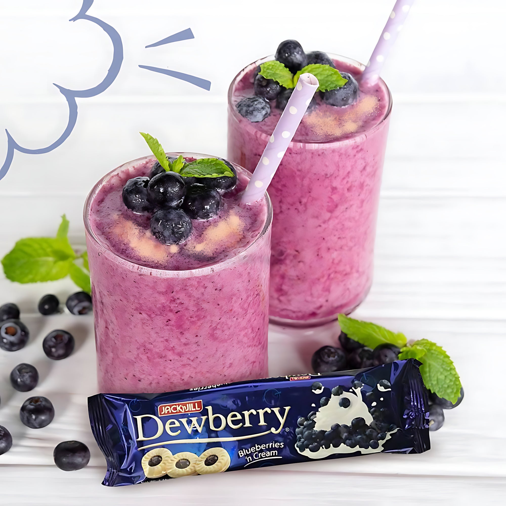 Jack ‘n Jill Dewberry Blueberries ’n Cream Biscuits – 10 x 33g Packs (330g Total)