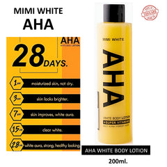 Mimi White AHA White Body Lotion + Super Vitamins Multi Alpha Hydroxy Acids - 200ml
